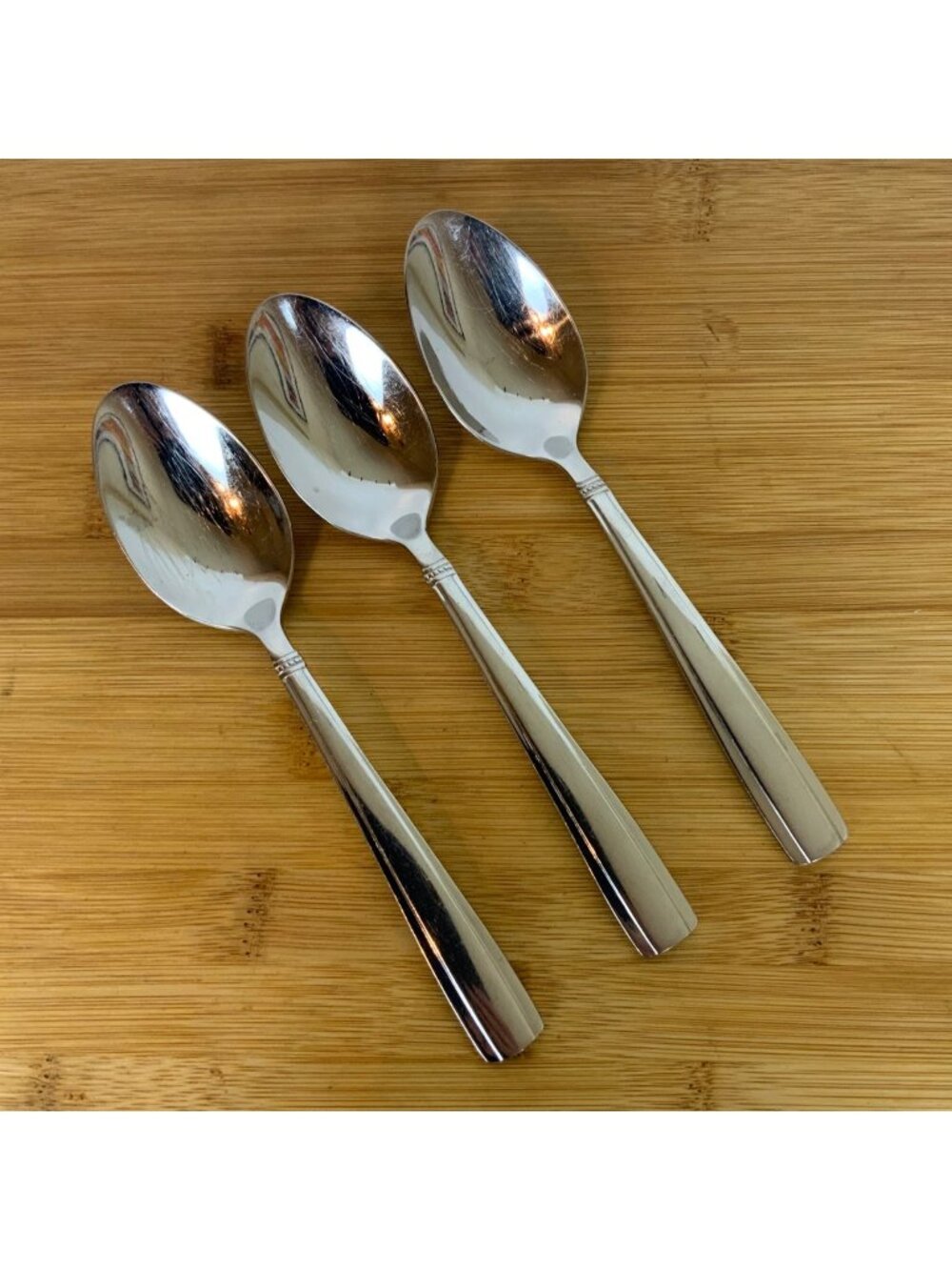 Reed & Barton Andover Pearl 18/10 Stainless 3 Soup Spoons Discontinued Pattern